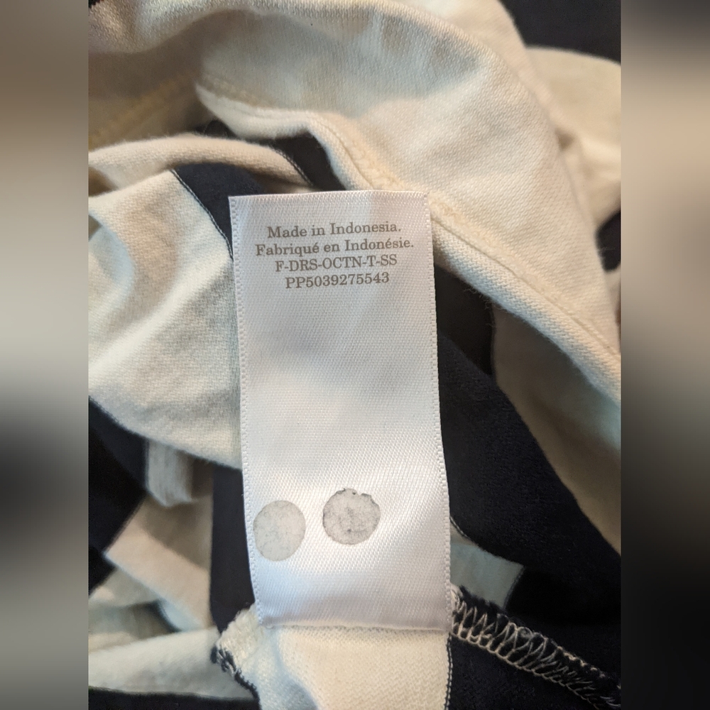 Everlane - The Organic Cotton Weekend Tee Dress | Large | Navy & Canvas Stripe - Picture 8 of 16